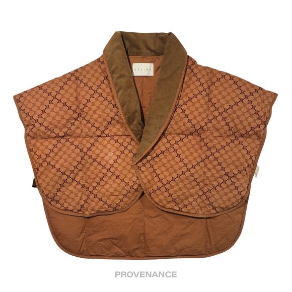 🔴 Celine Padded Down Vest - Macadam Triomphe Monogram Brown